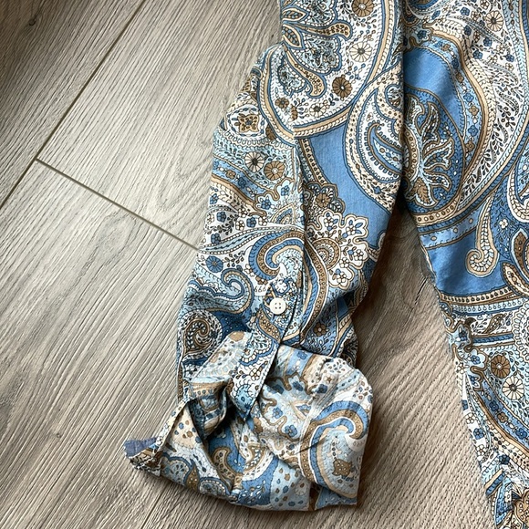 Tommy Hilfiger Blue and brown Paisley, cotton button-down shirt - Picture 8 of 8
